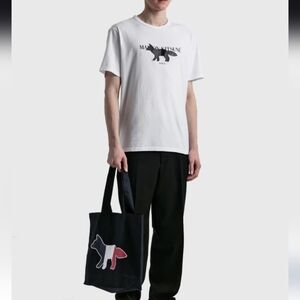 Maison Kitsune Fox Stamp Classic T-Shirt White Size XS EUC